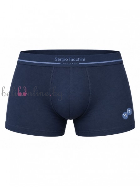 Памучен мъжки боксер с външен ластик SERGIO TACCHINI 7010-47, тъмносин