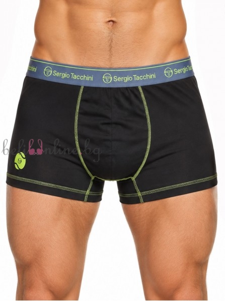 Памучен мъжки боксер с външен ластик SERGIO TACCHINI 7010/51, черен