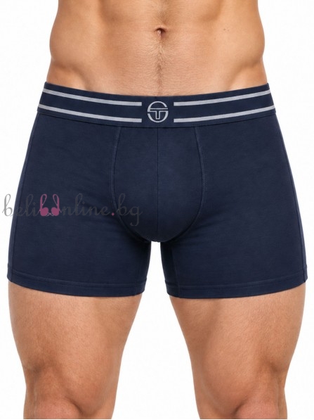 Памучен мъжки боксер с външен ластик SERGIO TACCHINI 9017, тъмносин