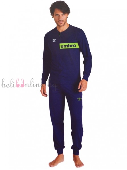Мъжка памучна пижама UMBRO 10255, тъмносин - Мъжко бельо