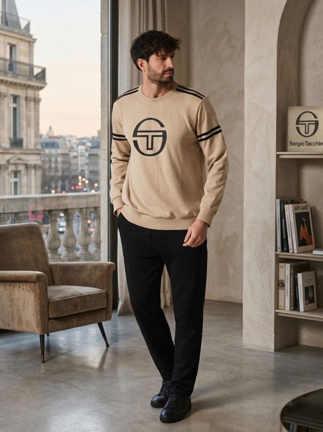 Mъжки комплект от лека вата Sergio Tacchini PG160, beige Mъжки комплект от лека вата Sergio Tacchini PG160, beige - Мъжко бельо