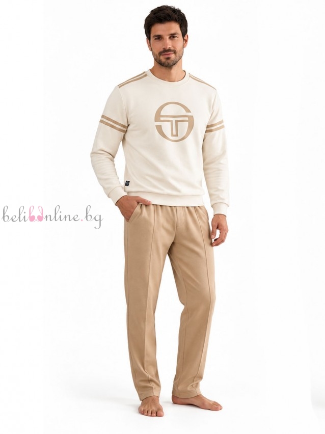 Mъжки комплект от лека вата Sergio Tacchini PG160, cream Mъжки комплект от лека вата Sergio Tacchini PG160, cream - Мъжко бельо