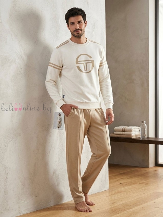 Mъжки комплект от лека вата Sergio Tacchini PG160, cream Mъжки комплект от лека вата Sergio Tacchini PG160, cream - Мъжко бельо