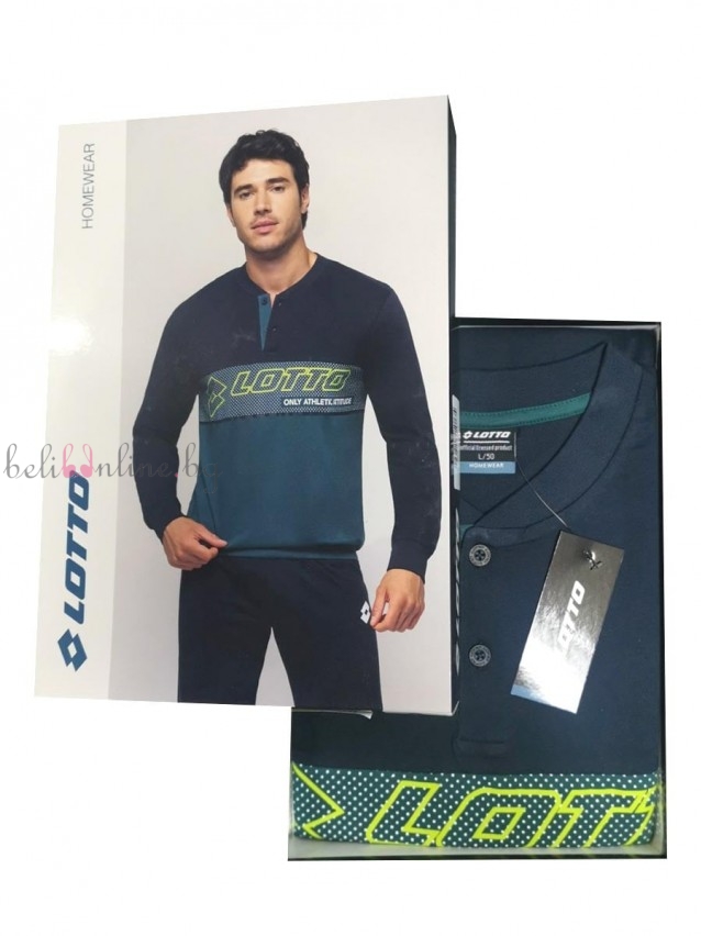 Памучна мъжка пижама LOTTO LP1141, verde Памучна мъжка пижама LOTTO LP1141, verde - Мъжко бельо