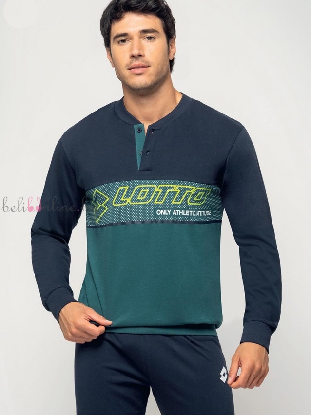 Памучна мъжка пижама LOTTO LP1141, verde Памучна мъжка пижама LOTTO LP1141, verde - Мъжко бельо