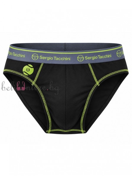Памучен мъжки слип с външен ластик SERGIO TACCHINI 7010/51, черен