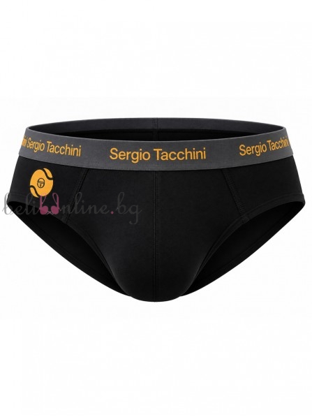 Памучен мъжки слип с външен ластик SERGIO TACCHINI 7010/51, черен