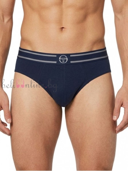 Памучен мъжки слип с външен ластик SERGIO TACCHINI 9018, blu