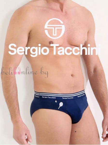 Памучен мъжки слип с външен ластик Sergio Tacchinni 7011, тъмносин - Мъжко бельо